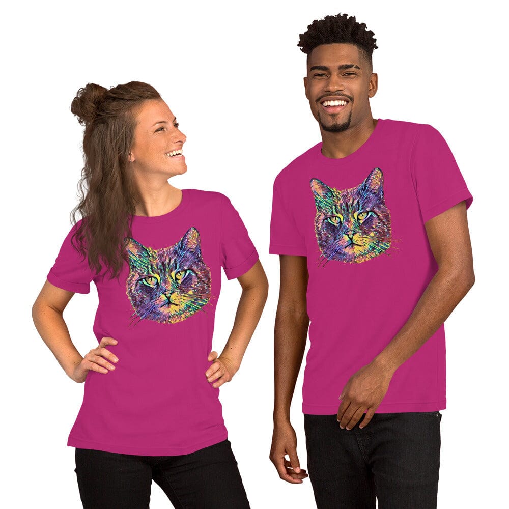 Cat Unisex T-Shirt JoyousJoyfulJoyness Berry S 