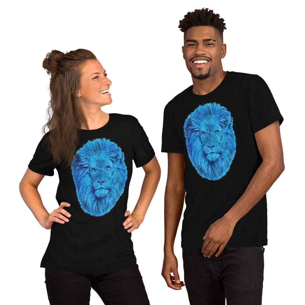 Lion Unisex T-Shirt (Crystal) JoyousJoyfulJoyness Black S 