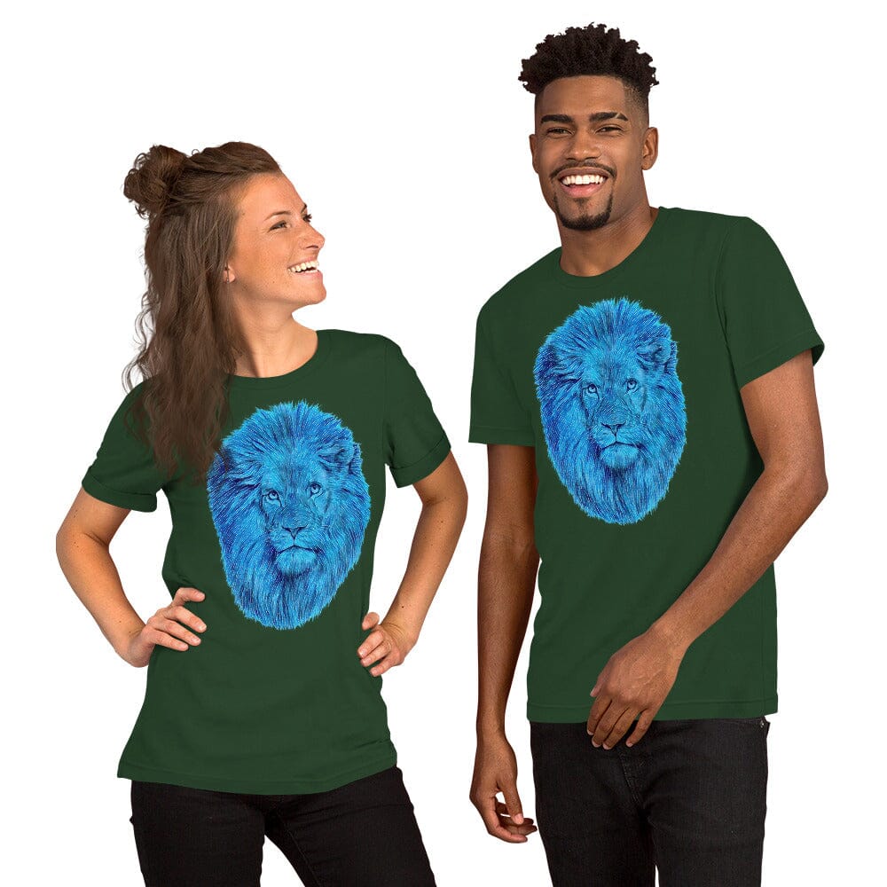 Lion Unisex T-Shirt (Crystal) JoyousJoyfulJoyness Forest S 