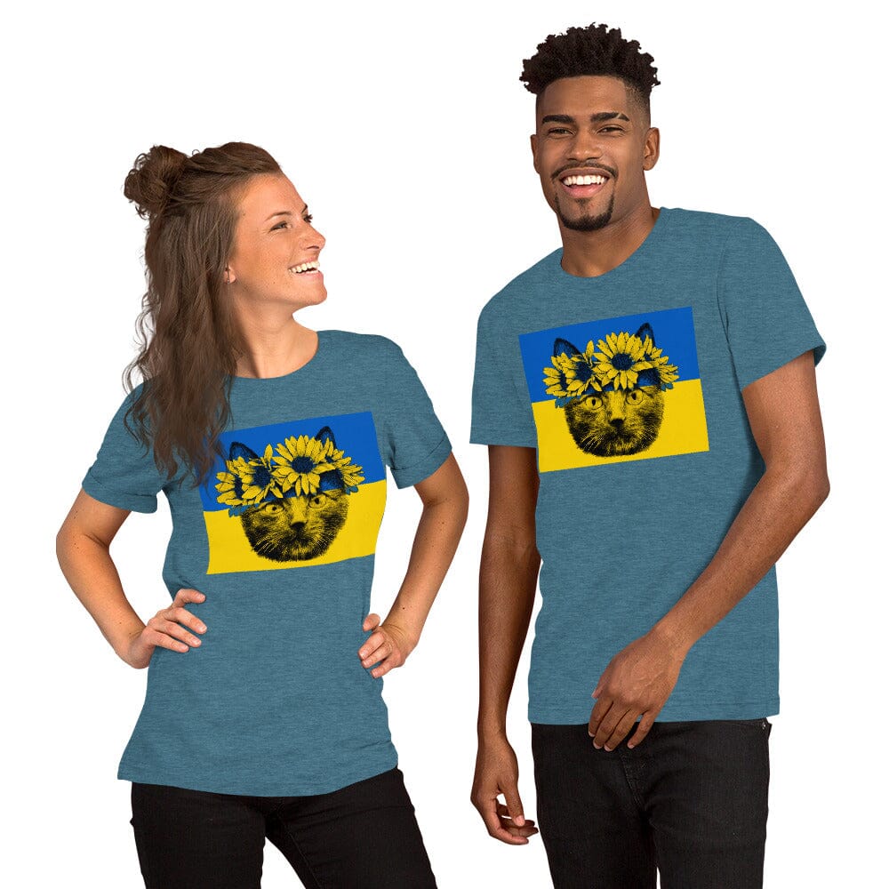 Cat of Ukraine T-Shirt JoyousJoyfulJoyness Heather Deep Teal S 