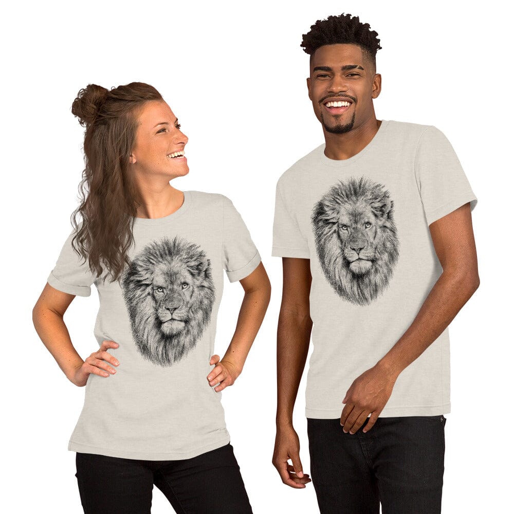 Lion Unisex T-Shirt JoyousJoyfulJoyness Heather Dust S 