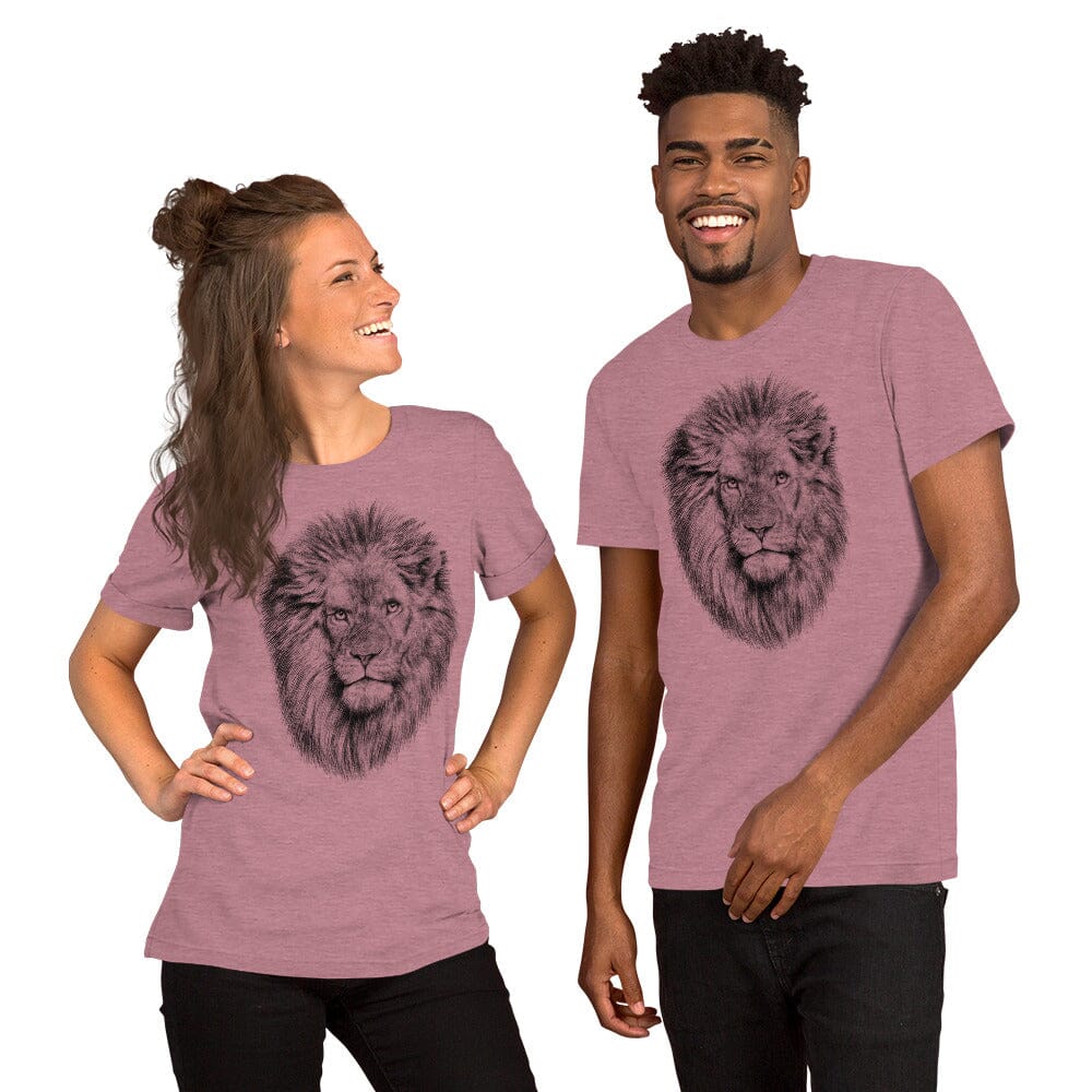 Lion Unisex T-Shirt JoyousJoyfulJoyness Heather Orchid S 