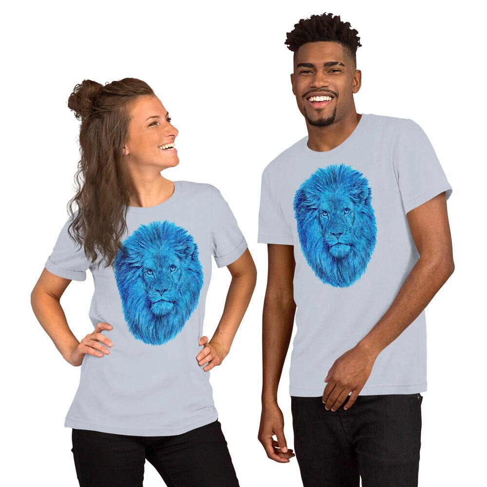 Lion Unisex T-Shirt (Crystal) JoyousJoyfulJoyness Light Blue S 