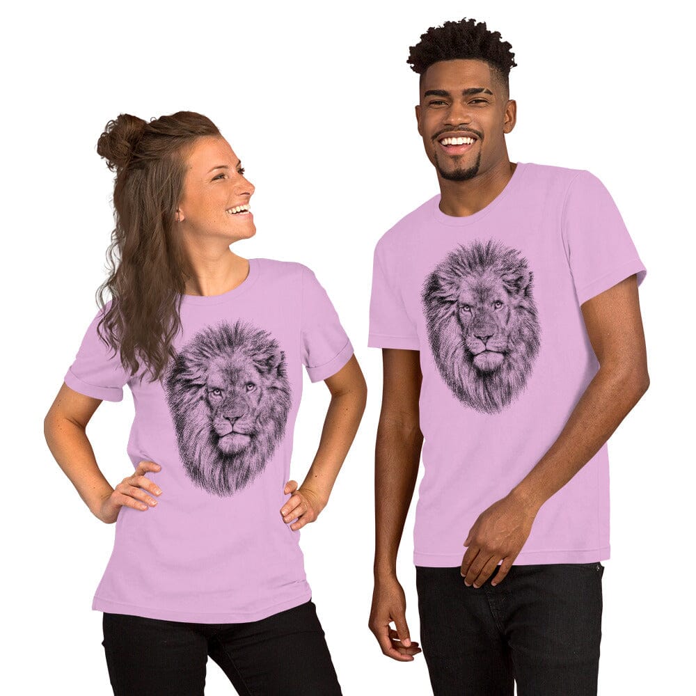Lion Unisex T-Shirt JoyousJoyfulJoyness Lilac S 