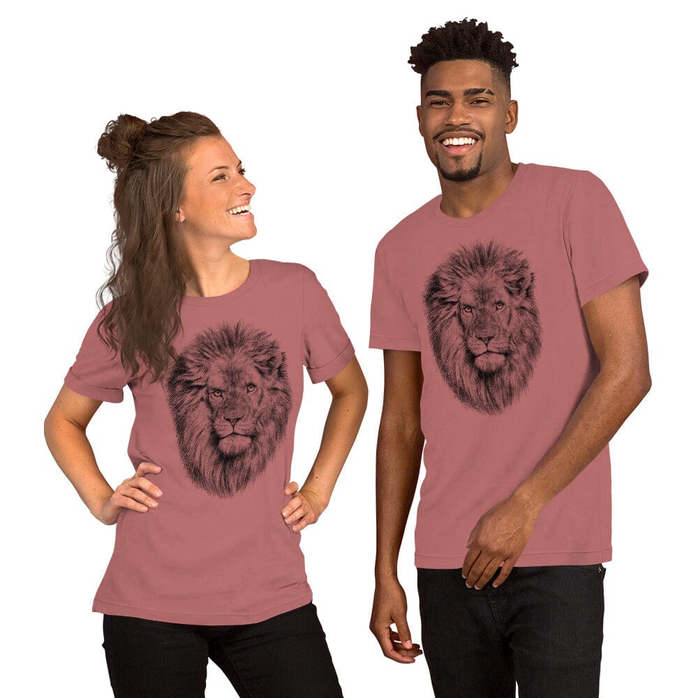 Lion Unisex T-Shirt JoyousJoyfulJoyness Mauve S 
