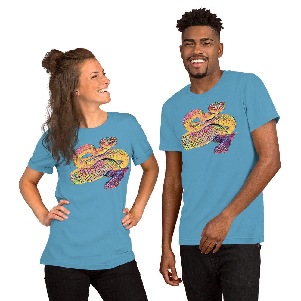 Snake Unisex T-Shirt JoyousJoyfulJoyness Ocean Blue S 