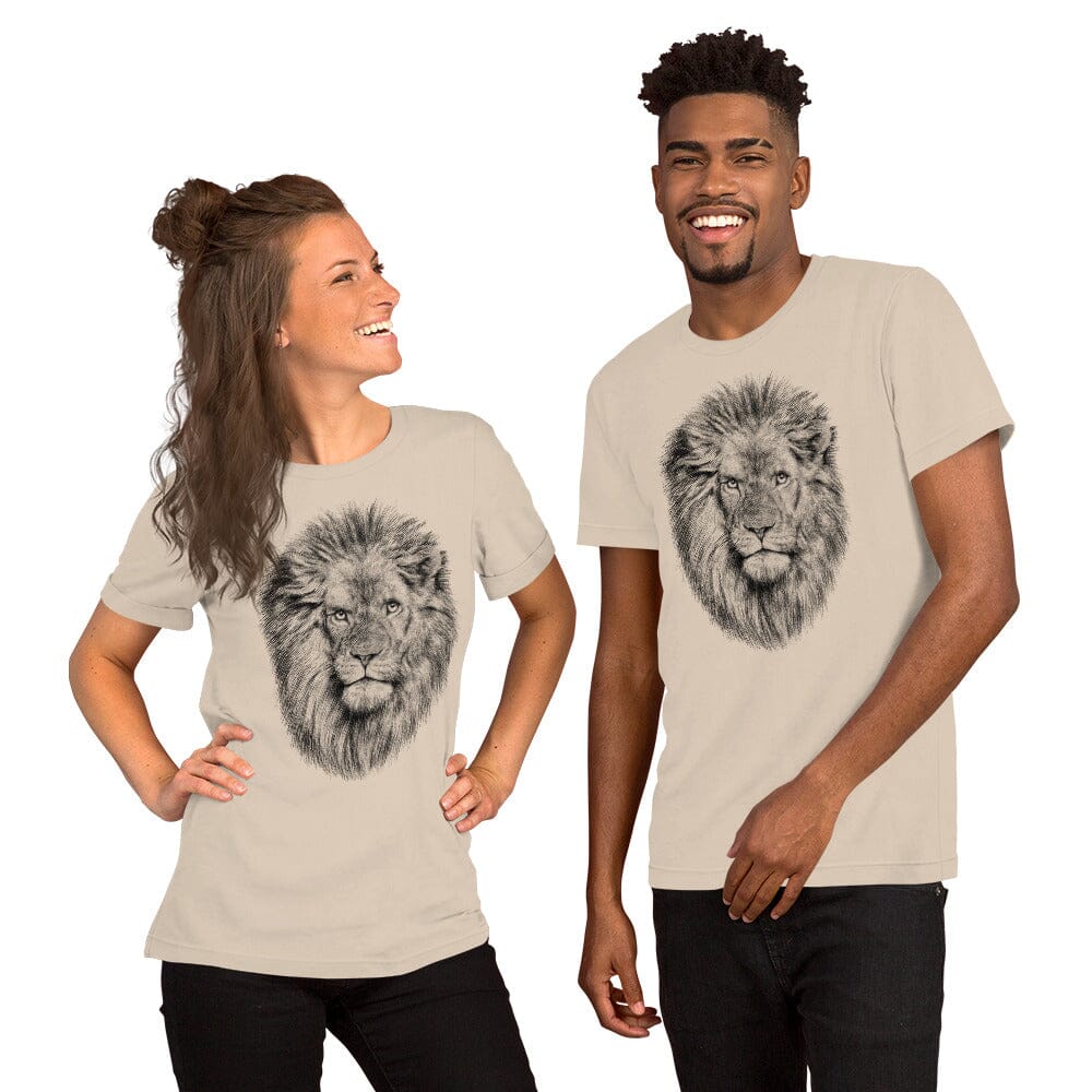 Lion Unisex T-Shirt JoyousJoyfulJoyness Soft Cream S 