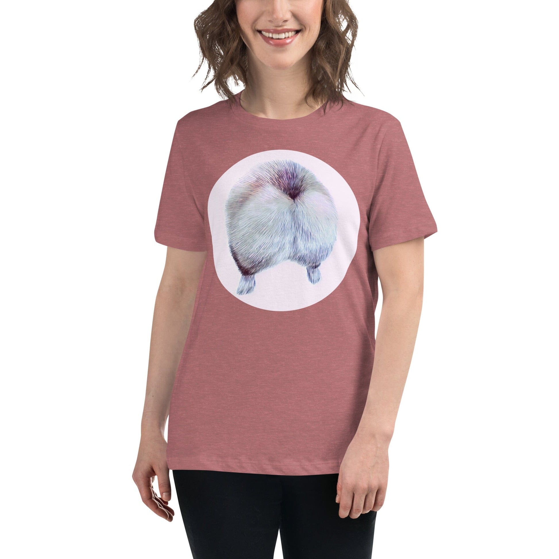 Corgi Butt Women's Relaxed T-Shirt JoyousJoyfulJoyness Heather Mauve S 