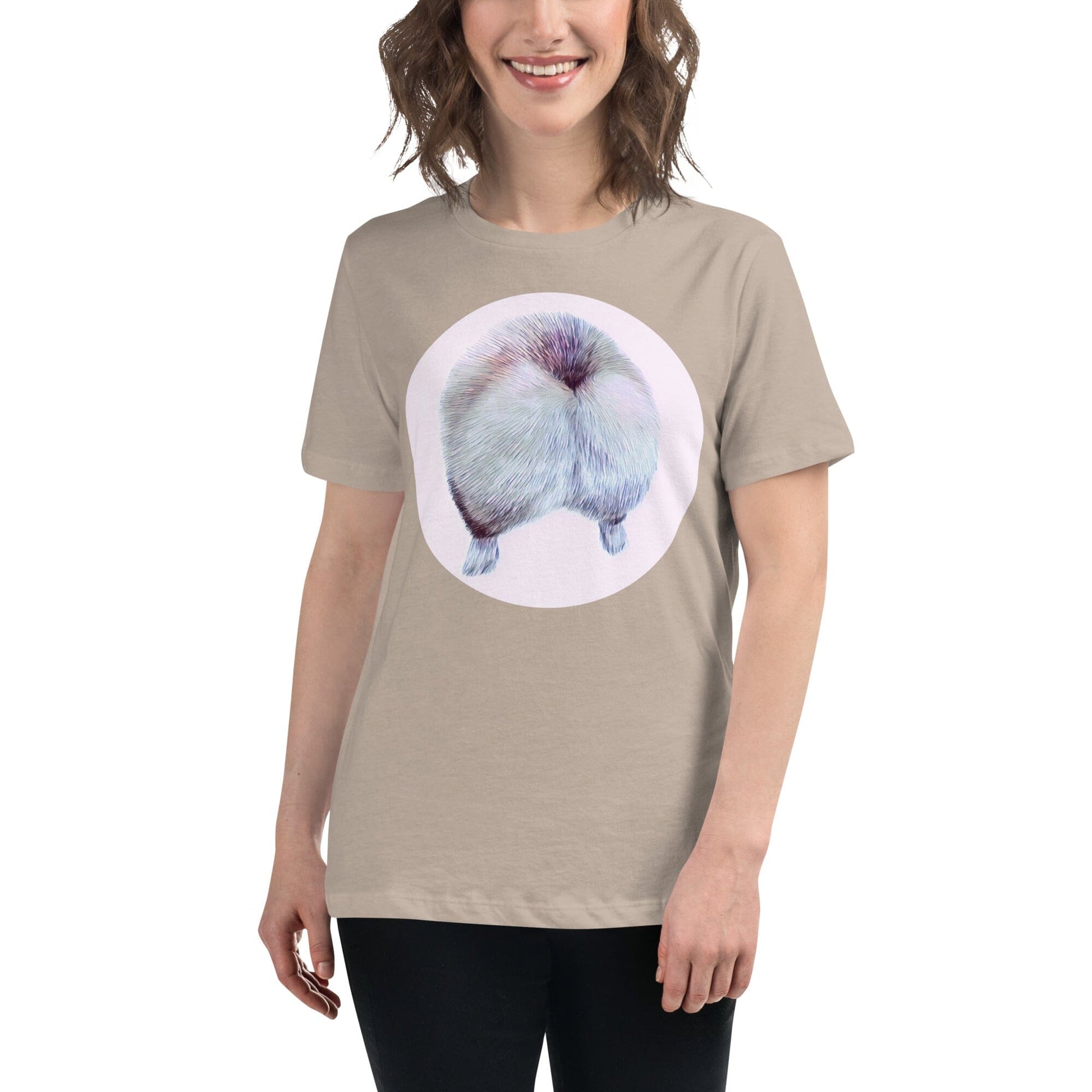 Corgi Butt Women's Relaxed T-Shirt JoyousJoyfulJoyness Heather Stone S 